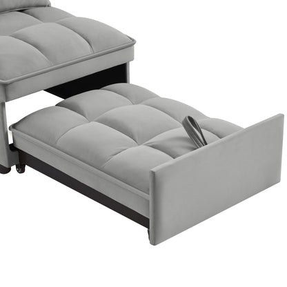 4 in 1 Multi-Function Single Sofa Bed with Storage Pockets Gray by HouseOfZazla on Tampa Home & Garden Store