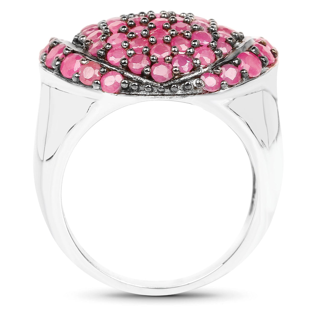 Ruby cluster ring in .925 sterling silver with 3.35 carat pink faceted rubies by Bids.com on Tampa Home & Garden Store