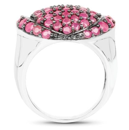 Ruby cluster ring in .925 sterling silver with 3.35 carat pink faceted rubies by Bids.com on Tampa Home & Garden Store