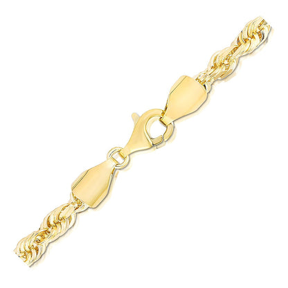 Rope chain necklace 5.0mm, 14k yellow gold solid diamond-cut with lobster clasp by Bids.com on Tampa Home & Garden Store
