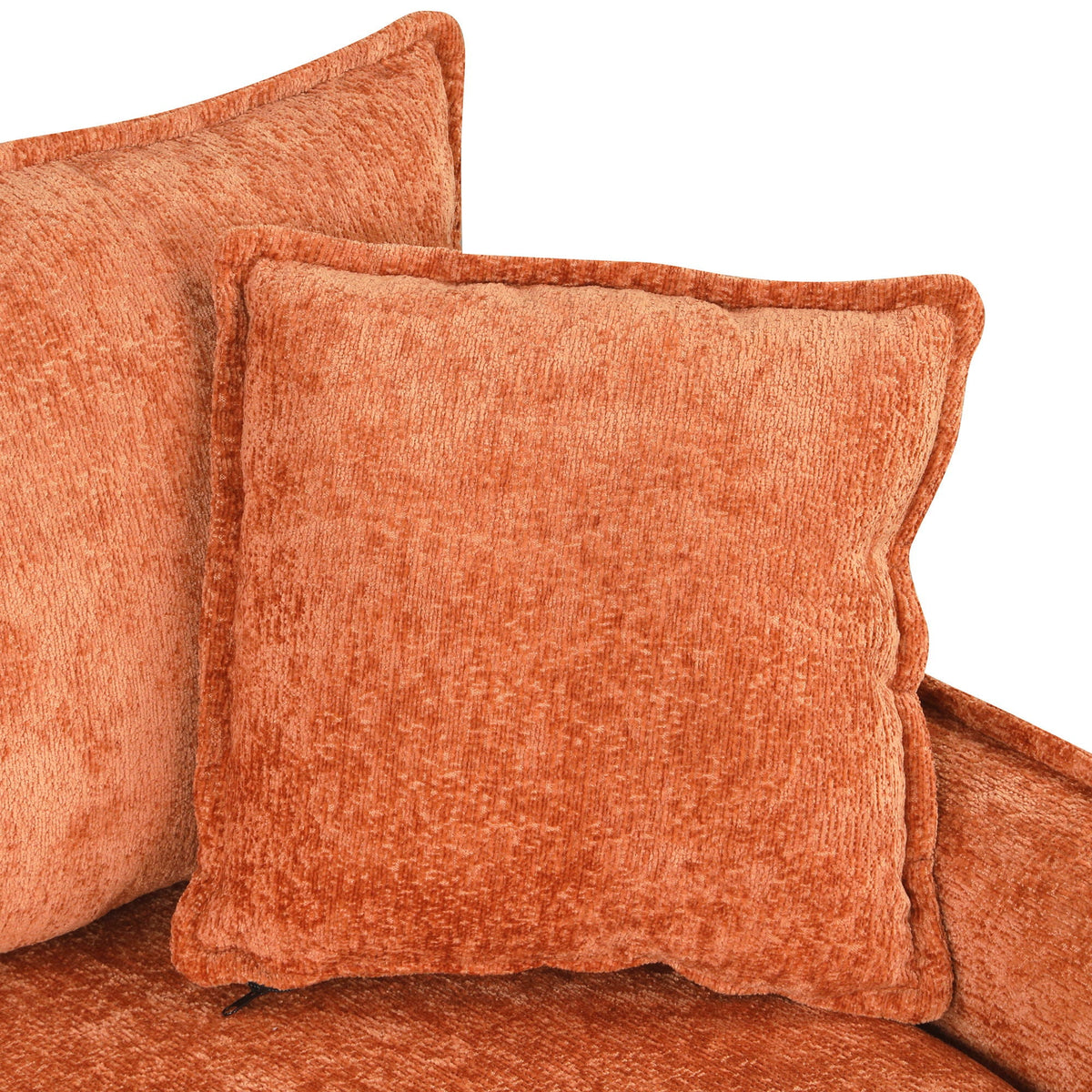 HouseOfZazla orange textured sleeper sectional sofa cushions with two pillows on Tampa Home & Garden Store