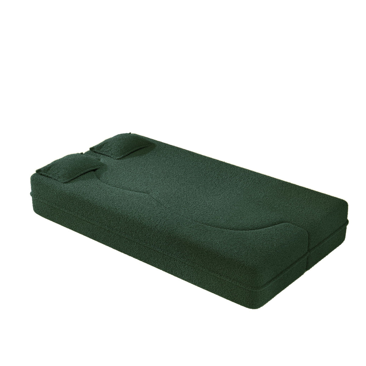 Modern Floor Sleeper Sofa Bed And Two Pillows