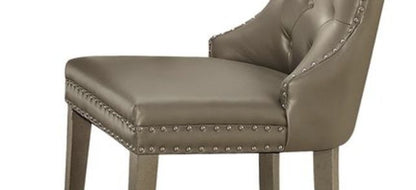 Kacela side chairs set of 2 champagne with nailhead trim on Tampa Home & Garden Store