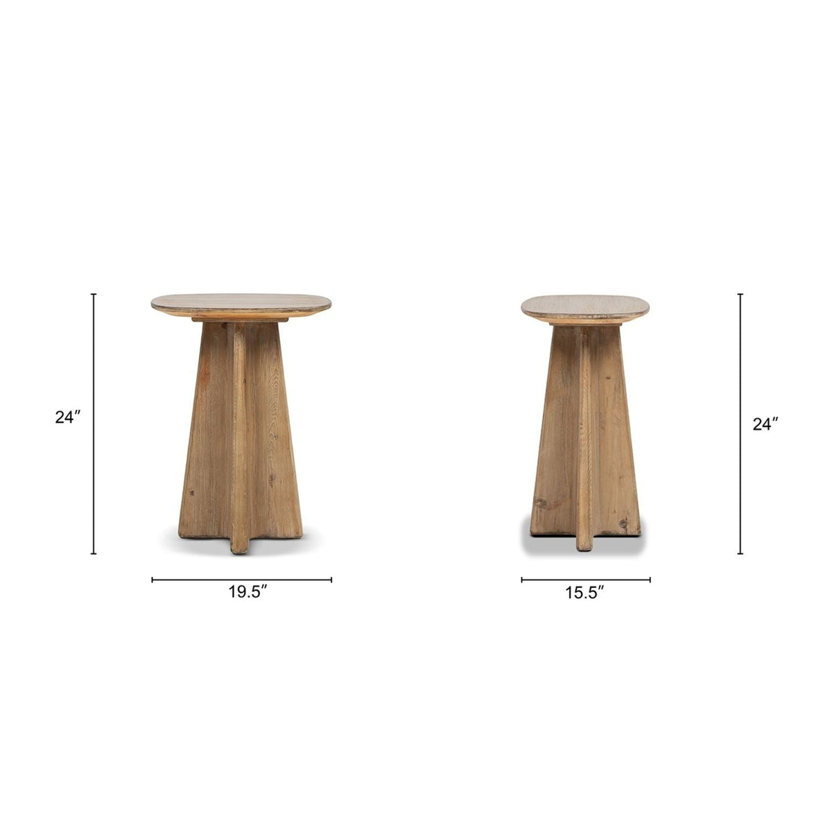 Pair of antique brown rectangular end tables with sculptural pedestal bases by HouseOfZazla on Tampa Home & Garden Store