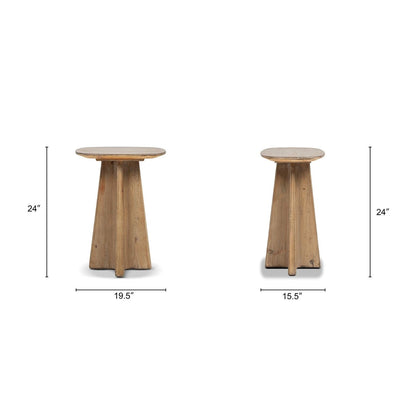 Pair of antique brown rectangular end tables with sculptural pedestal bases by HouseOfZazla on Tampa Home & Garden Store