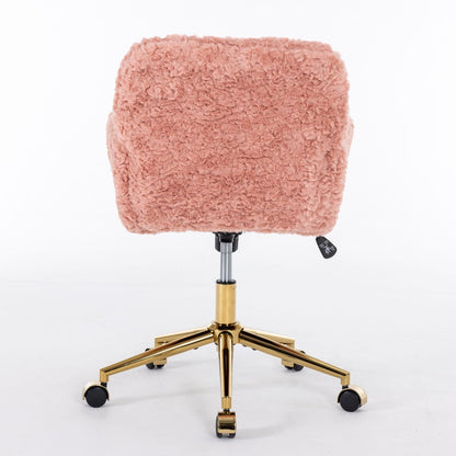 Office Chair with Rabbit Hair and Metal Base