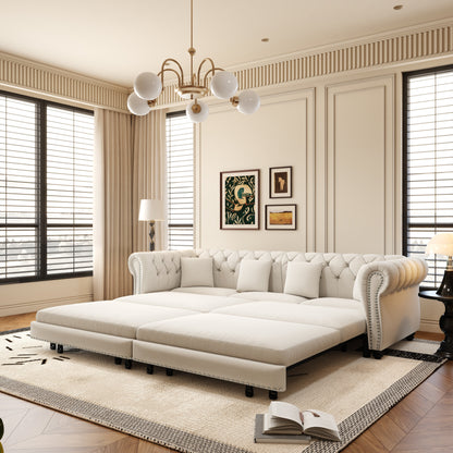 Designer Velvet Chesterfield Sofa and Bed