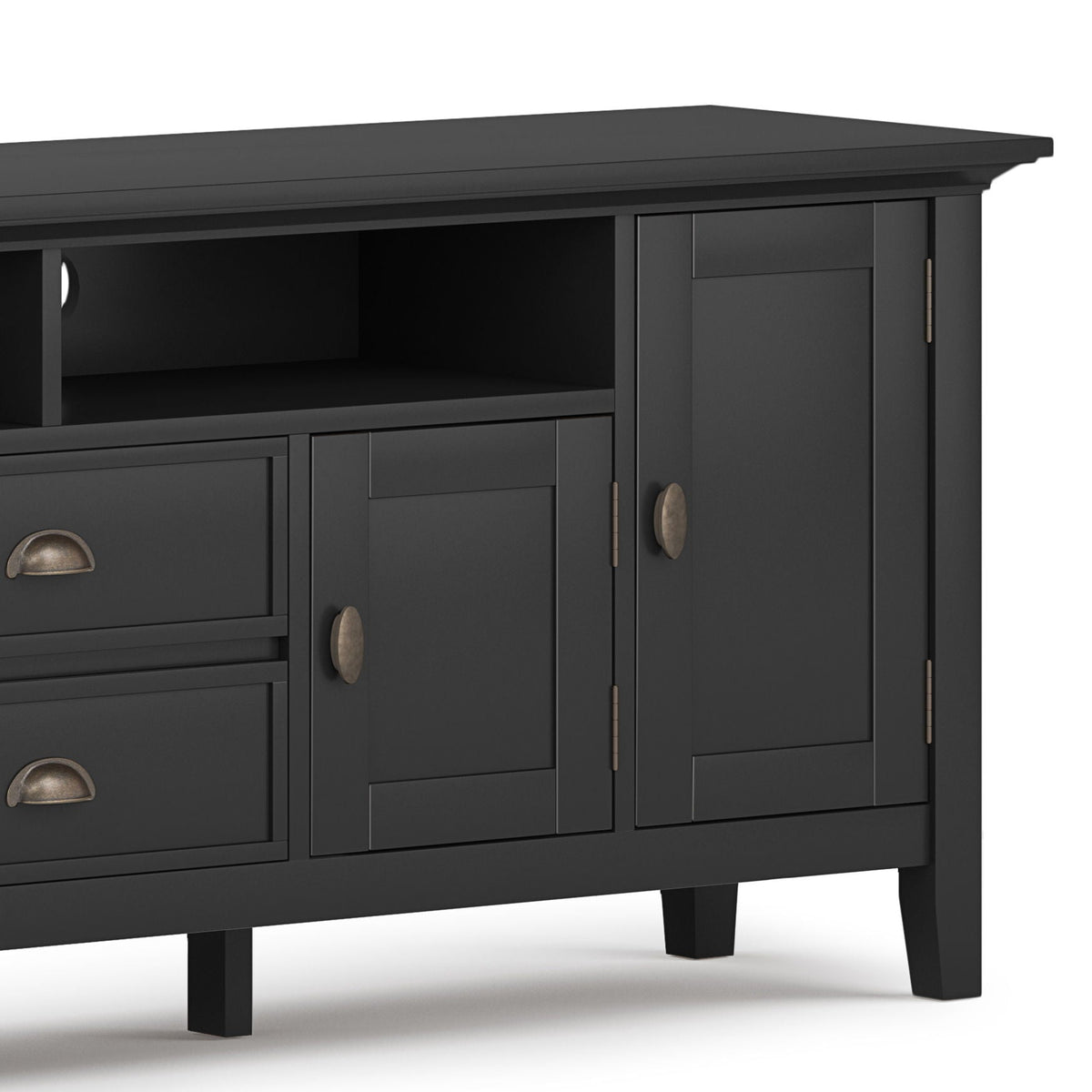 Handcrafted media stand with adjustable shelves in matte black by HouseOfZazla TV stands on Tampa Home & Garden Store