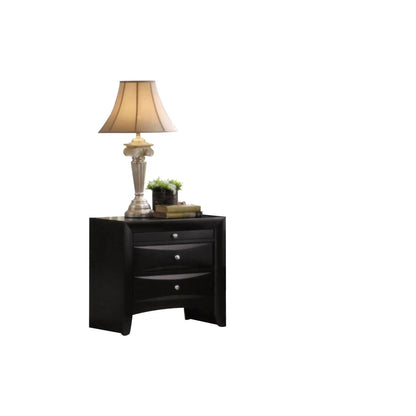 Ireland Elegant Design Nightstand, black accent nightstand with 2 drawers, lamp and decor on Tampa Home & Garden Store