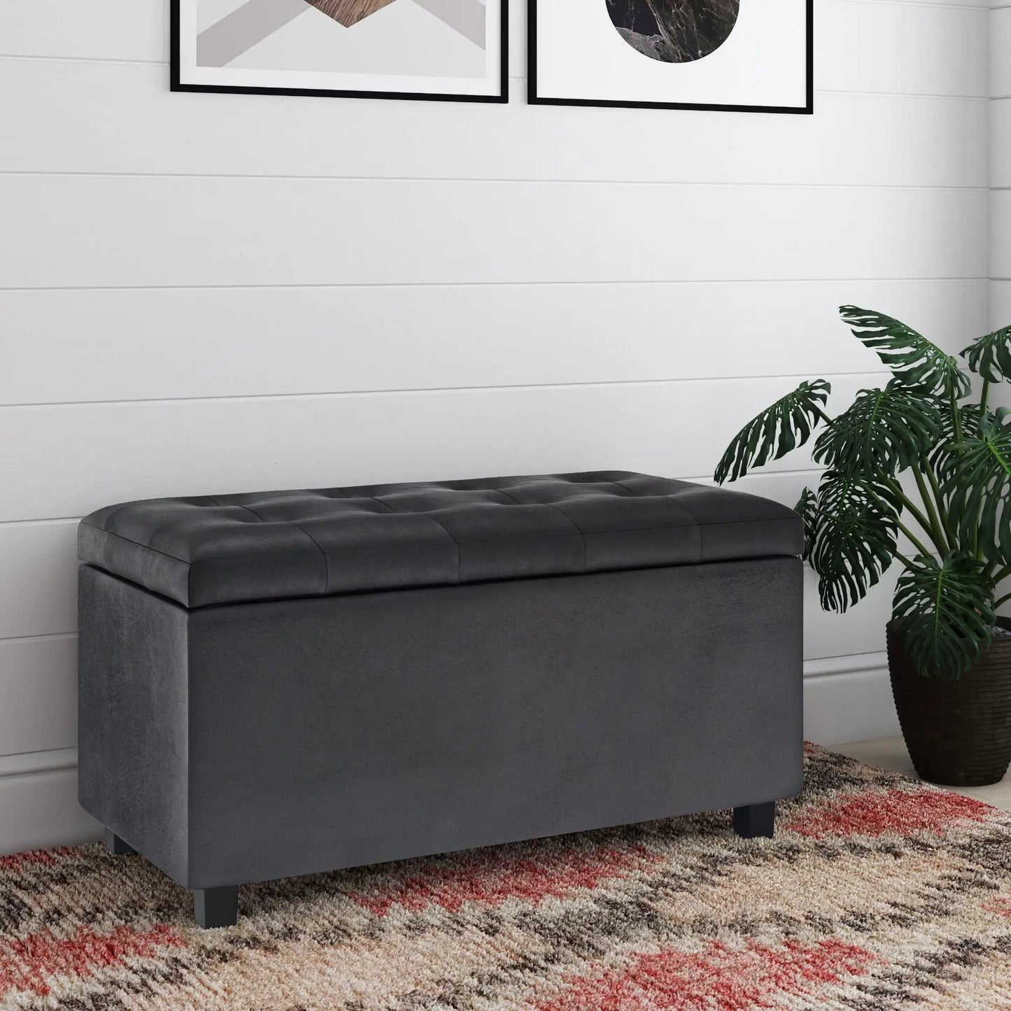Cosmopolitan Upholstered Storage Ottoman Bench
