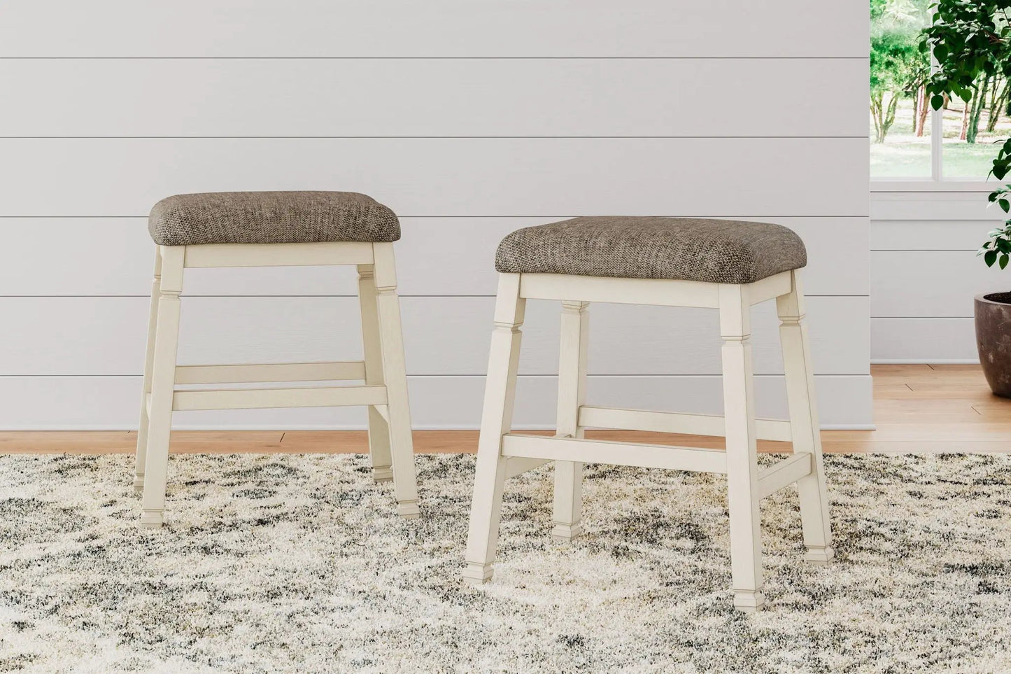 Bolanburg Upholstered Bar Stools Set Of Two Beige