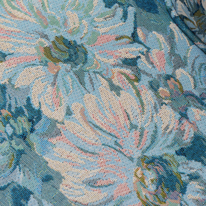Harrison Tufted Club Chair upholstery close-up in blue tufted fabric pattern on Tampa Home & Garden Store