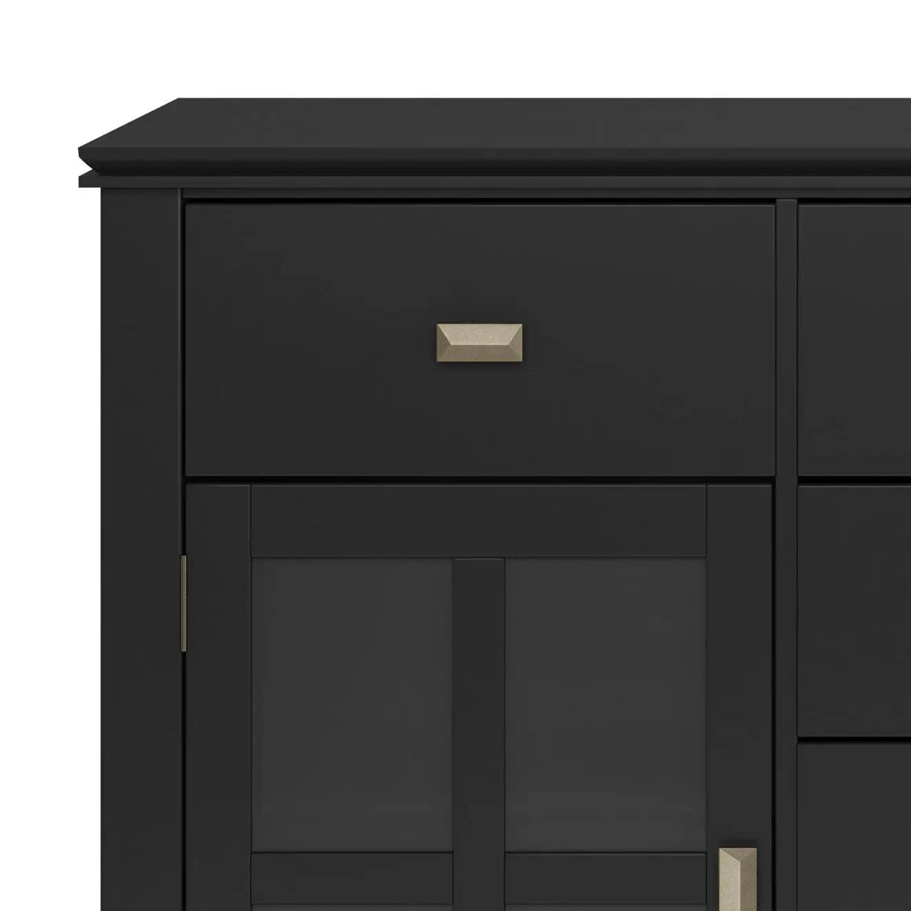 Artisan Handcrafted Sideboard Buffet in black wood with brass hardware on Tampa Home & Garden Store