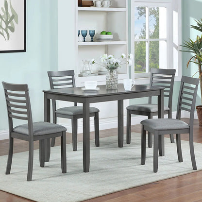 5 Piece Modern Dining Set Table With Chairs