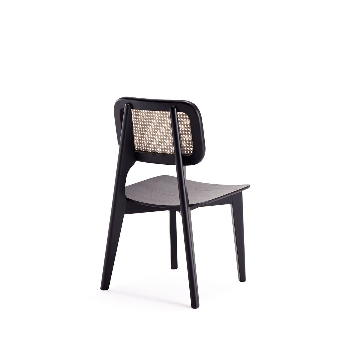Dining chair set with cane backrest and solid wood frame in black HouseOfZazla on Tampa Home and Garden Store