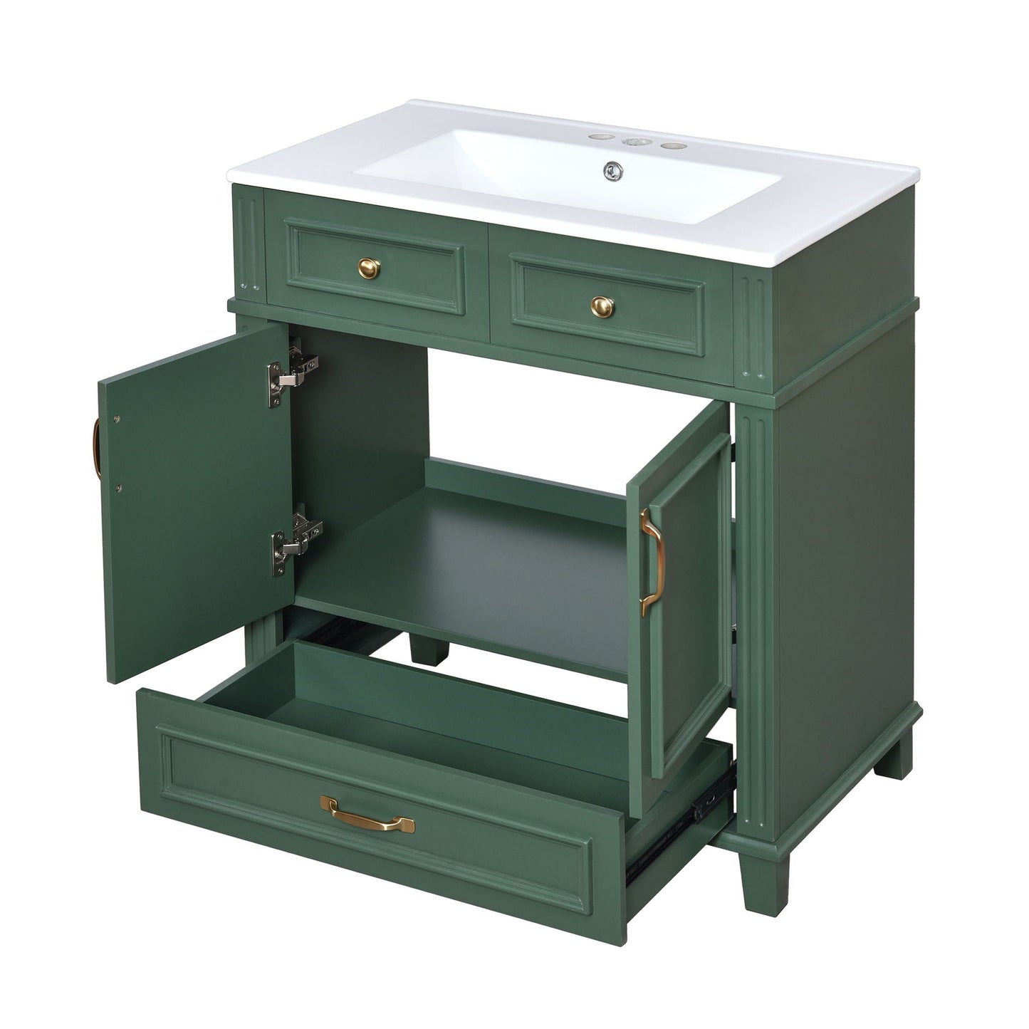 Coastal Bathroom Vanity and Ceramic Sink