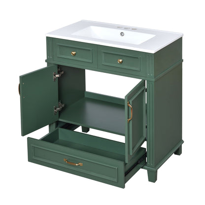 Coastal Bathroom Vanity and Ceramic Sink