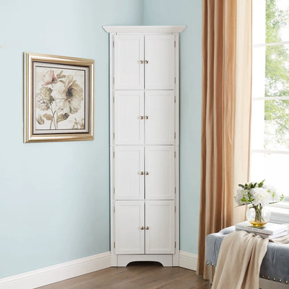 Tall Storage Cabinet with Doors and Four Shelves