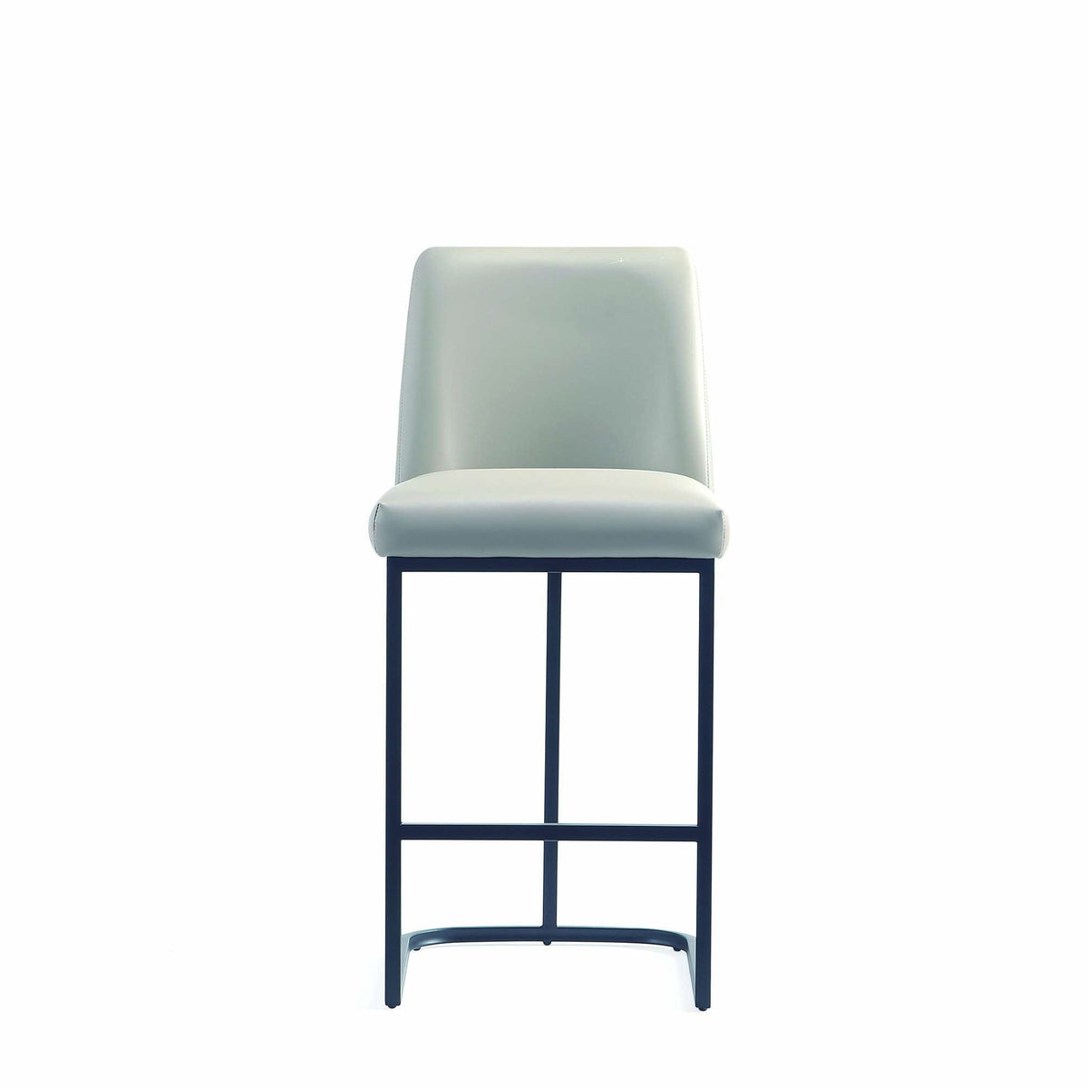 Serena Counter Stool light gray upholstery, navy metal legs, counter height 24-27 on Tampa Home & Garden Store