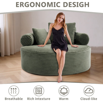 Round Sofa Bed and Pillows for the Living Room