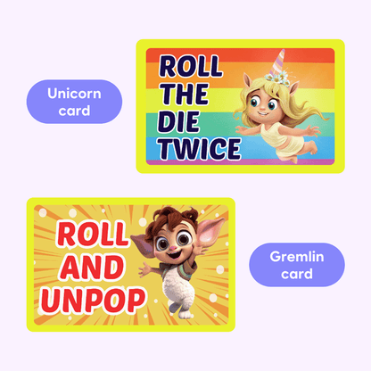 Ultimate Reading Bundle two-card set with unicorn and gremlin cards on rainbow backgrounds on Tampa Home & Garden Store