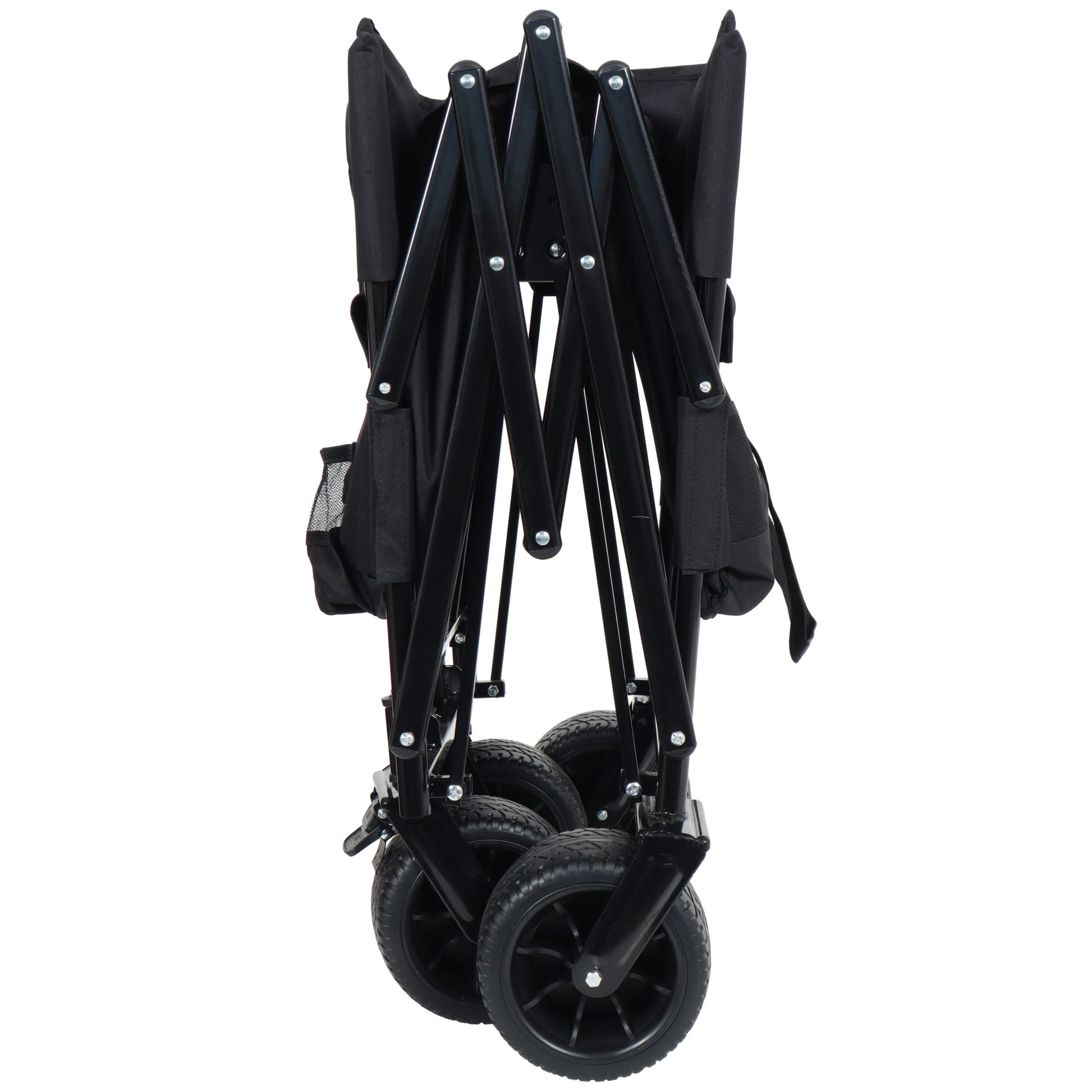 3-in-1 Convertible Folding Wagon Cart with Bench Seat & Storage, black wagon HouseOfZazla on Tampa Home & Garden Store