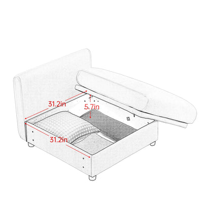 Modern Sofa with Storage and Cylindrical Backrest