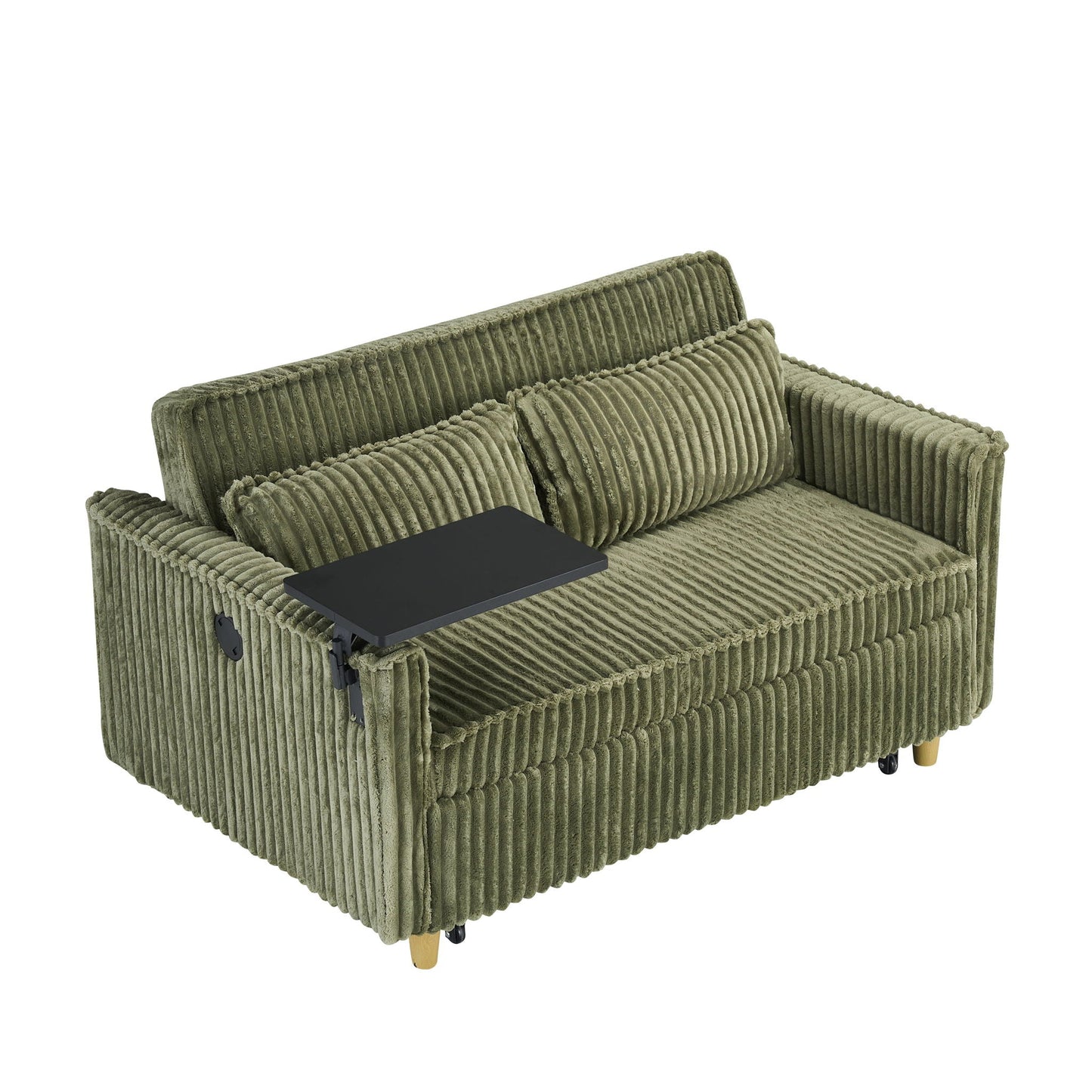 Pull Out Sofa With Movable Table and Usb Ports
