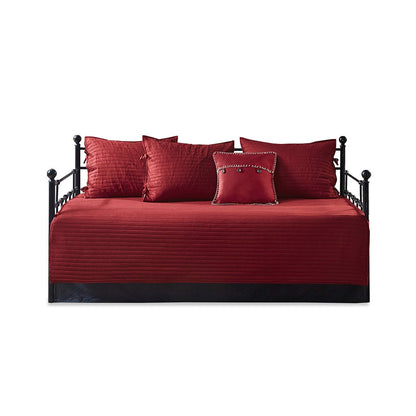 6 Piece Reversible Plaid Daybed Cover Set red by HouseOfZazla on black metal daybed on Tampa Home & Garden Store