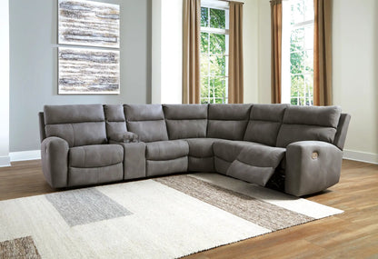 Next-Gen Durapella Reclining Sectional gray upholstery by Unique Piece Furniture on Tampa Home & Garden Store