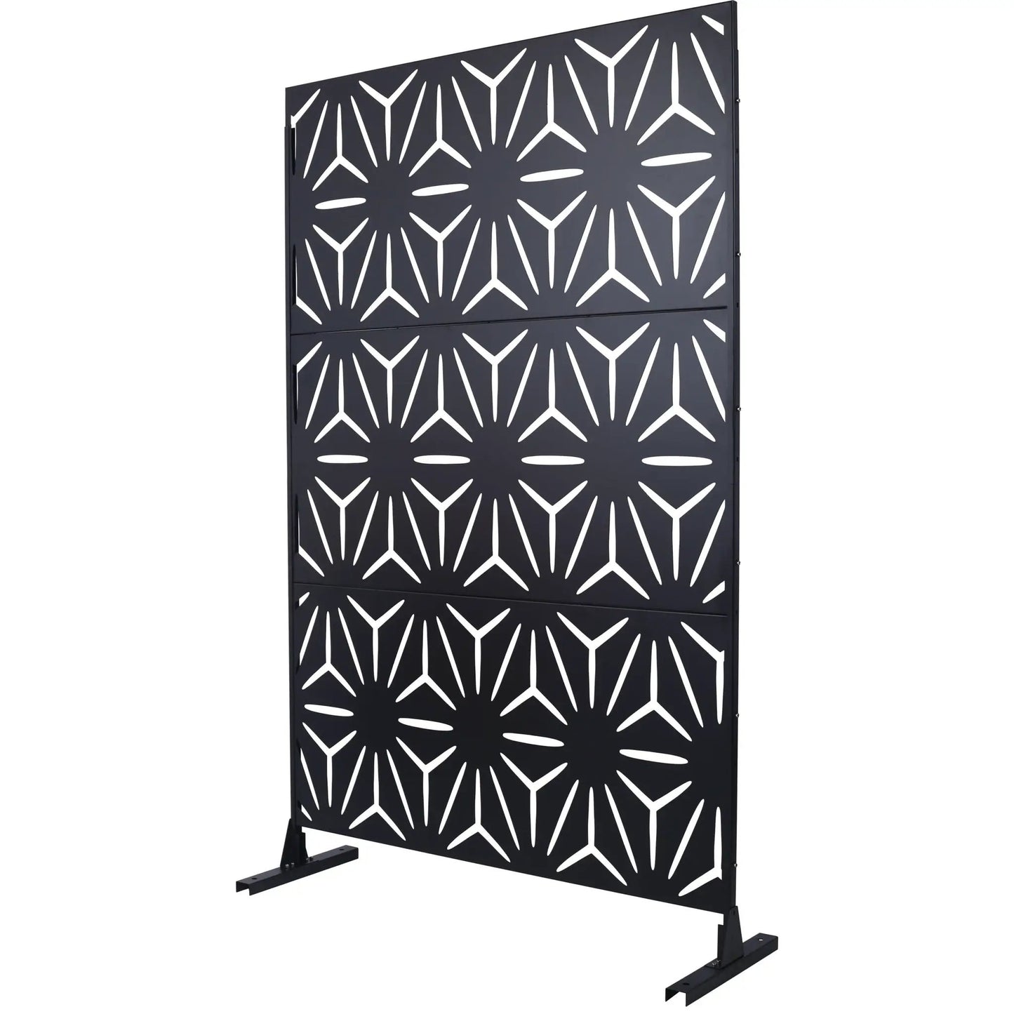 Outdoor & Indoor Metal Privacy Screen freestanding panels black with white cutouts Unique Piece on Tampa Home & Garden Store