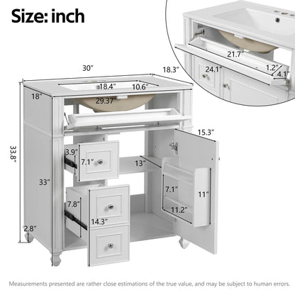 Bathroom Vanity with Sink and Soft Close Doors