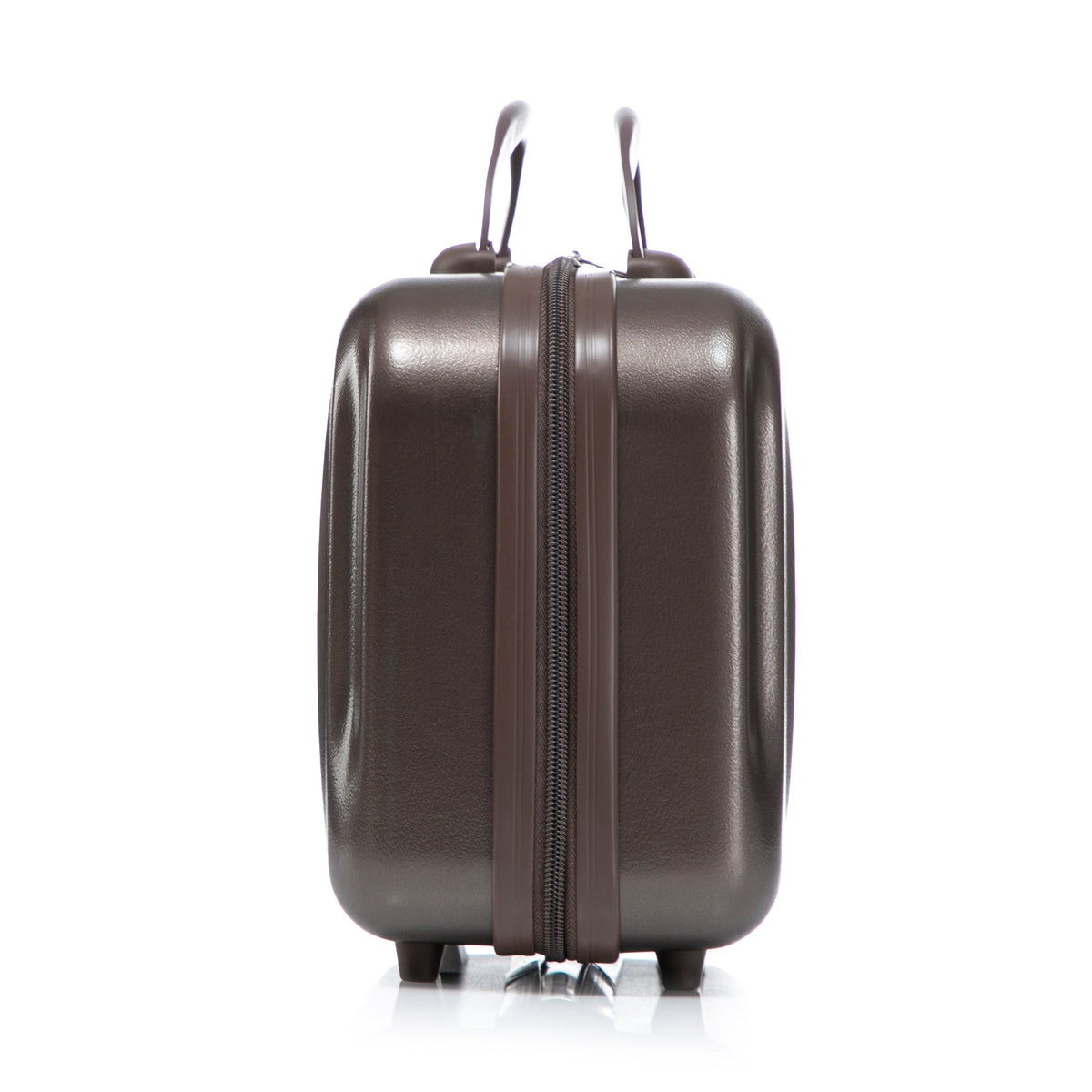 Brown ABS hard-shell luggage set top view with dual top handles and zipper case included on Tampa Home & Garden Store
