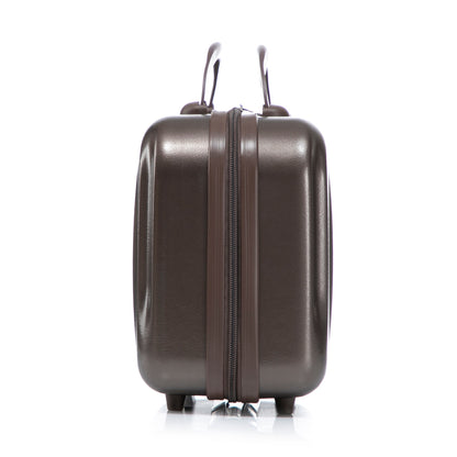Brown ABS hard-shell luggage set top view with dual top handles and zipper case included on Tampa Home & Garden Store