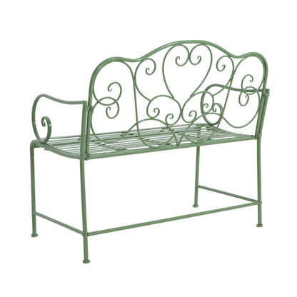 Sunnydaze Green Garden Bench and Solid Iron Frame