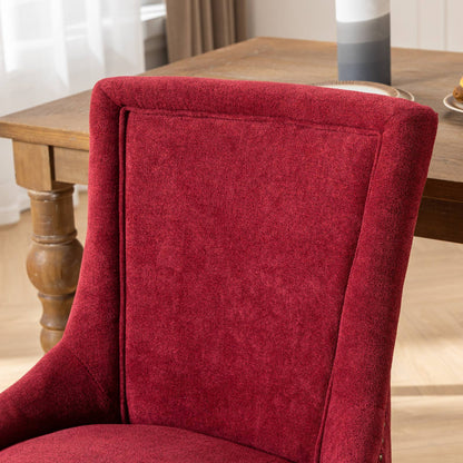 Ultra Side Dining Chair Set red velvet upholstery with solid wood legs on Tampa Home & Garden Store