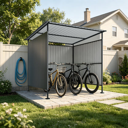 6x6ft Metal Pergola With Solid Hardtop Roof