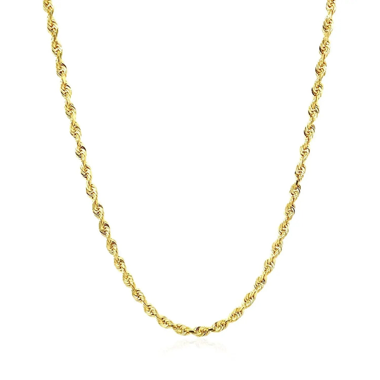 2.5mm 14k yellow gold solid diamond-cut rope chain necklace, twisted texture by Bids.com on Tampa Home & Garden Store