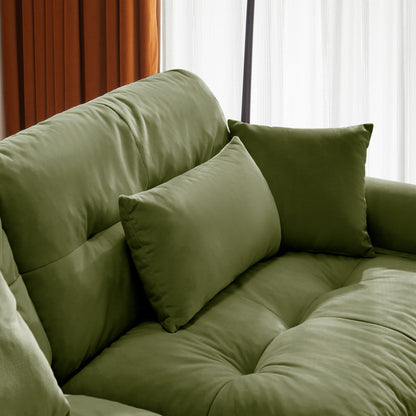 Modern Sofa with Bolstered Armrests and Pillows