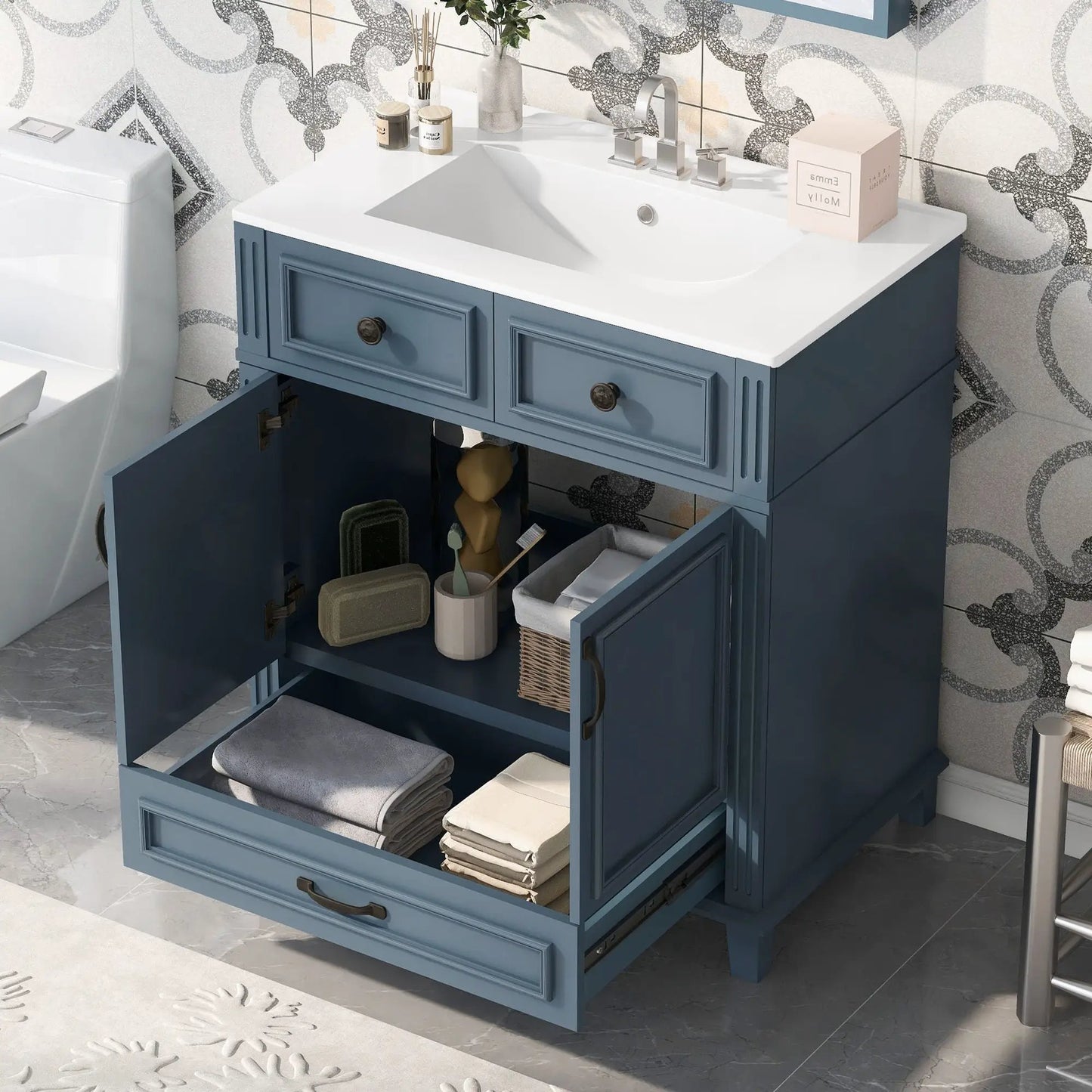 Bathroom Vanity with Sink and Storage Cabinet