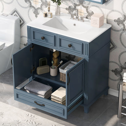 Coastal Bathroom Vanity and Ceramic Sink