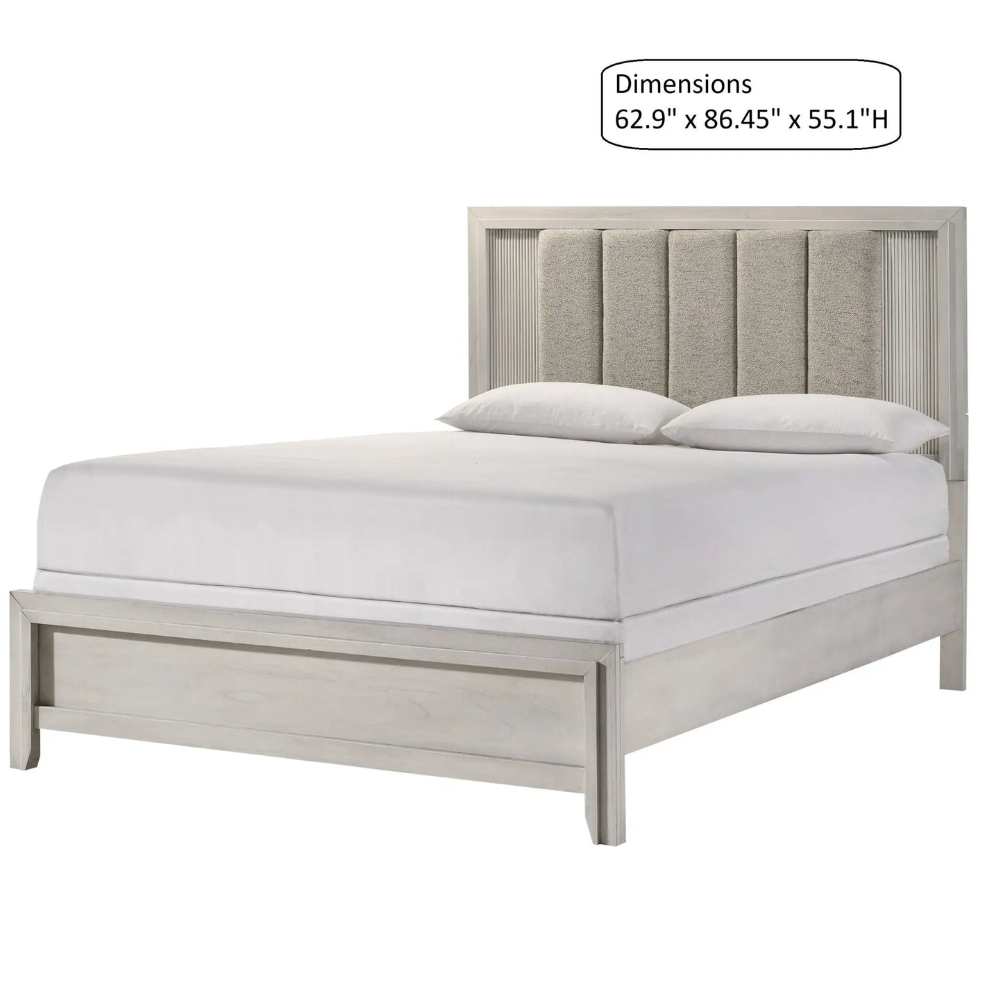 Plush Upholstered Headboard and Framed Bed