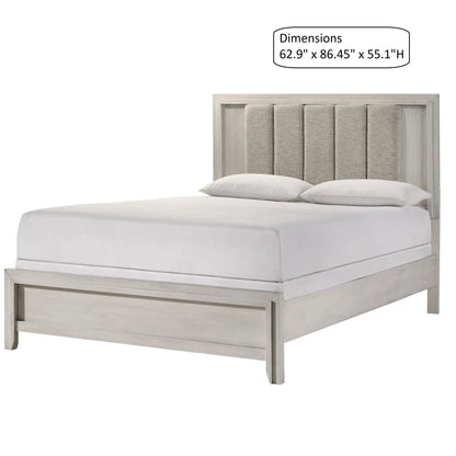 Plush Upholstered Headboard and Framed Bed