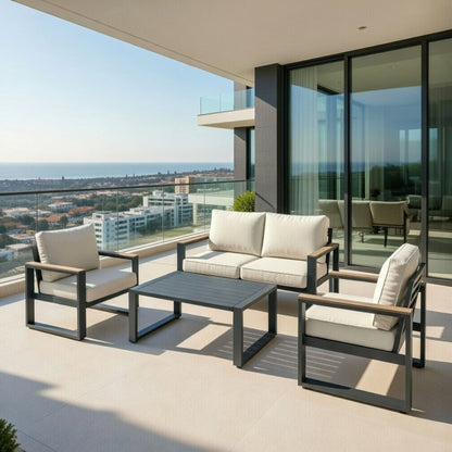 Modern Outdoor Sofa Set with the Coffee Table