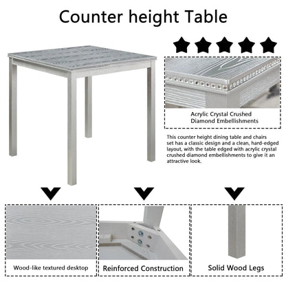 5 Piece Counter Height Table Set with square top and 4 chairs by Unique Piece Furniture on Tampa Home & Garden Store