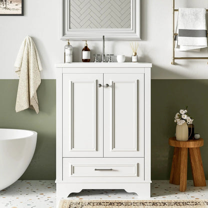 Bathroom Vanity With Ceramic Sink and Cabinet