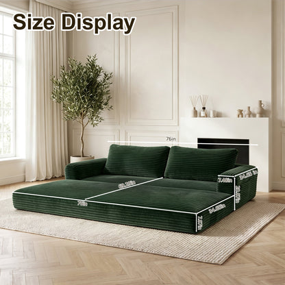 76 Inch Plush Convertible Futon and Sofa Bed