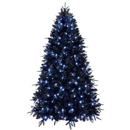 6-foot black pre-lit Christmas tree with 350 LEDs by HouseOfZazla, branches on metal stand on Tampa Home & Garden Store
