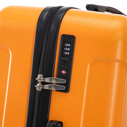 3-Piece ABS Spinner Wheel Luggage Set orange shell with black zippers and locks HouseOfZazla on Tampa Home & Garden Store