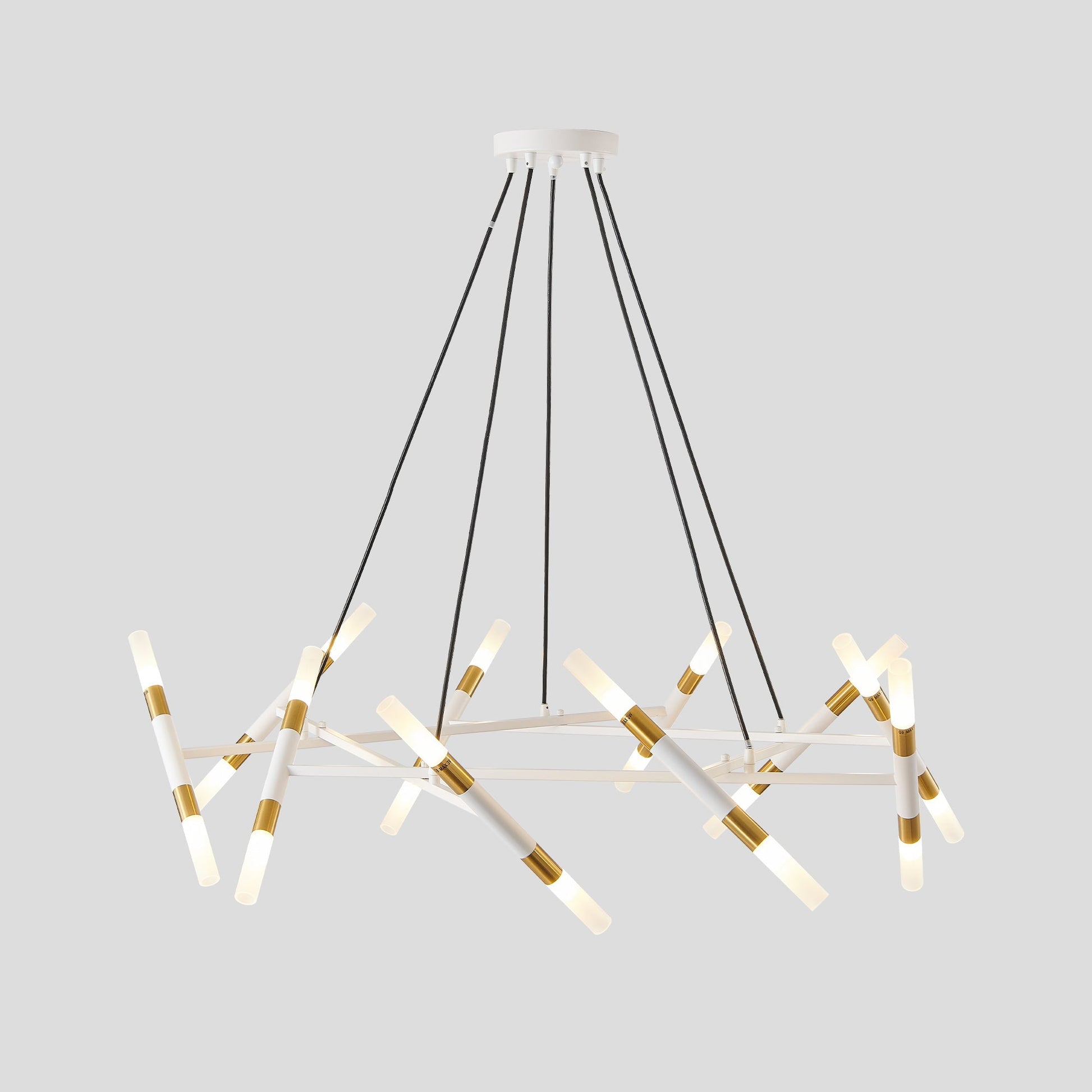 Chandelier 41in white and gold starburst fixture with multiple arms HouseOfZazla on Tampa Home & Garden Store